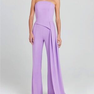 NADINE MERABI Purple Jumpsuit with Elegant Wide-Leg Design